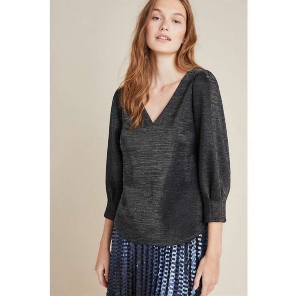 NWT Anthropologie Ro & De Cassidy Metallic Shimmer Blouse